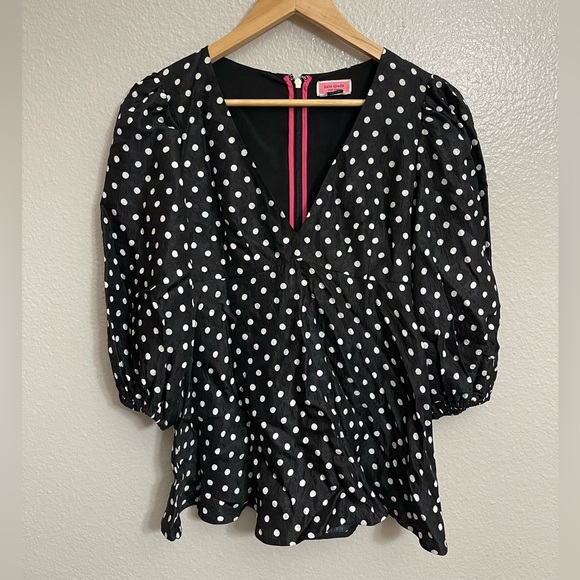 Kate Spade Harmony Dot Cloqué Top - Picture 2 of 10